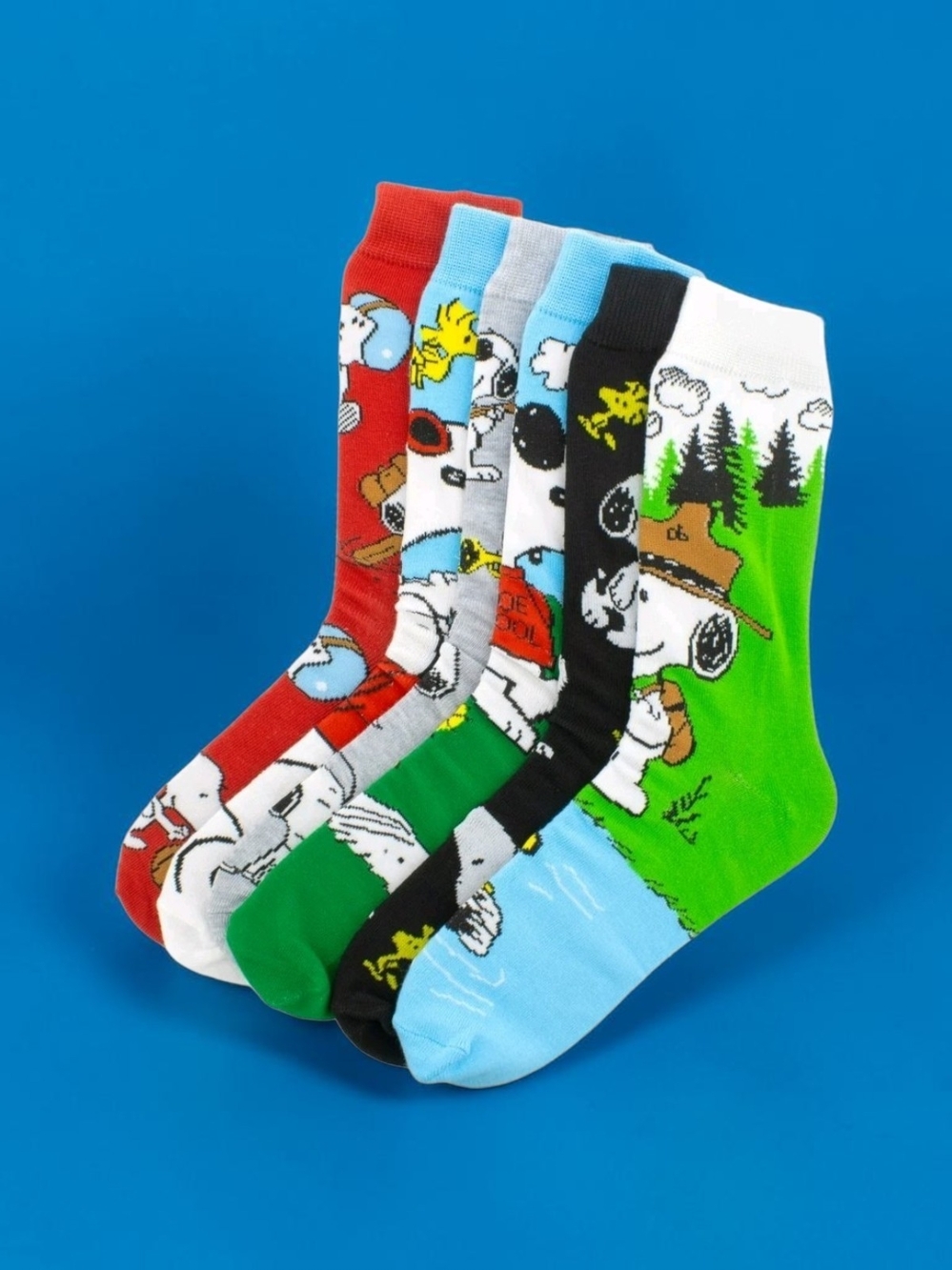 Novelty Snoopy Crew Socks (6-Pack)